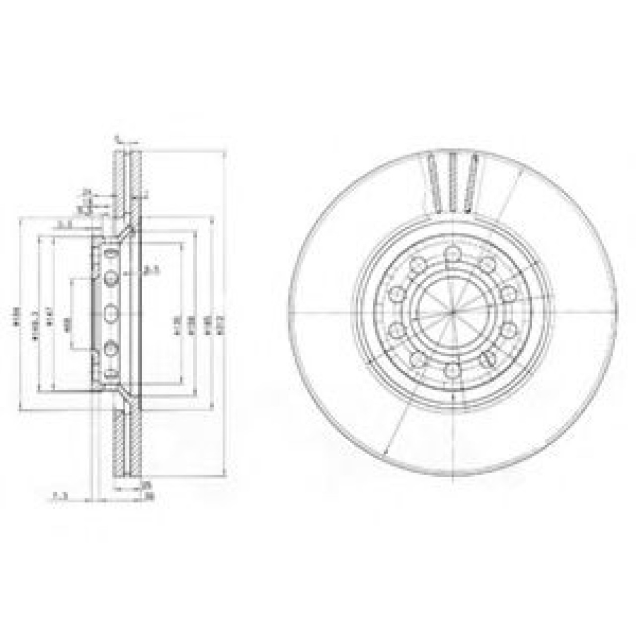 Disc frana AUDI A4 Avant (8ED, B7) (2004 - 2008) DELPHI BG3657 piesa NOUA