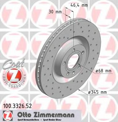 Disc frana AUDI A4 Avant (8ED, B7) (2004 - 2008) ZIMMERMANN 100.3326.52 piesa NOUA