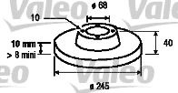 Disc frana AUDI A4 Cabriolet (8H7, B6, 8HE, B7) (2002 - 2009) VALEO 186807 piesa NOUA