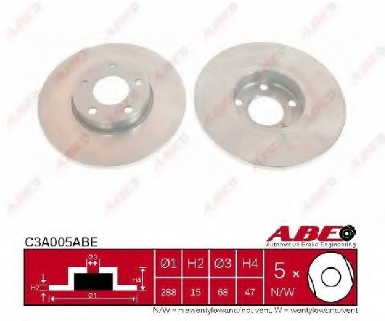 Disc frana AUDI A6 (4A, C4) (1994 - 1997) ABE C3A005ABE piesa NOUA