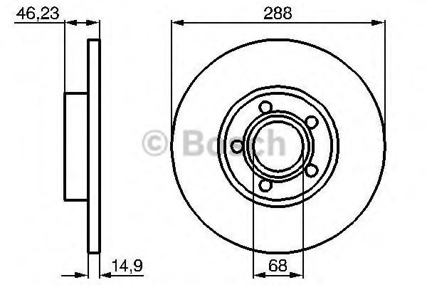 Disc frana AUDI A6 (4A, C4) (1994 - 1997) BOSCH 0 986 478 545 piesa NOUA