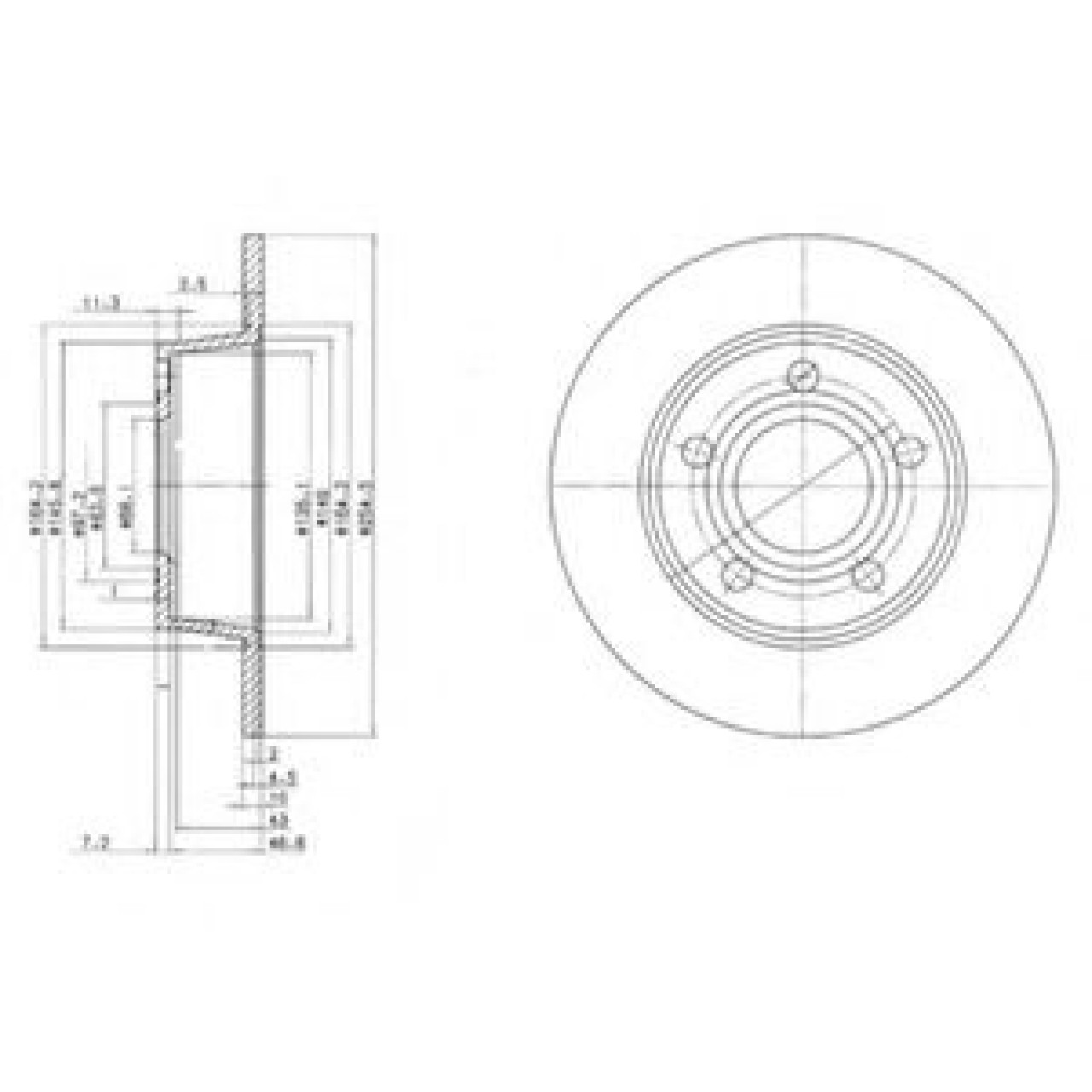 Disc frana AUDI A6 (4B2, C5) (1997 - 2005) DELPHI BG3672 piesa NOUA