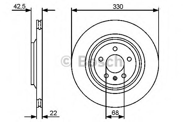 Disc frana AUDI A6 Avant (4F5, C6) (2005 - 2011) BOSCH 0 986 479 457 piesa NOUA