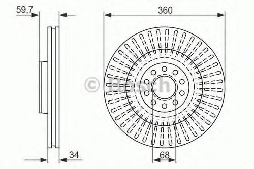 Disc frana AUDI A6 Avant (4F5, C6) (2005 - 2011) BOSCH 0 986 479 B97 piesa NOUA