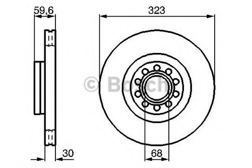 Disc frana AUDI A8 (4D2, 4D8) (1994 - 2002) BOSCH 0 986 479 060 piesa NOUA