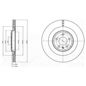 Disc frana AUDI A8 (4H) (2009 - 2016) DELPHI BG4387C piesa NOUA