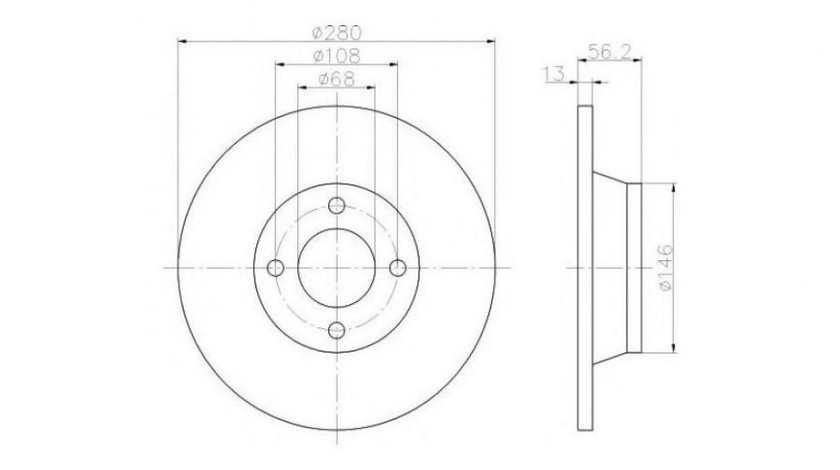 Disc frana Audi AUDI 80 Avant (8C, B4) 1991-1996 #2 08570910