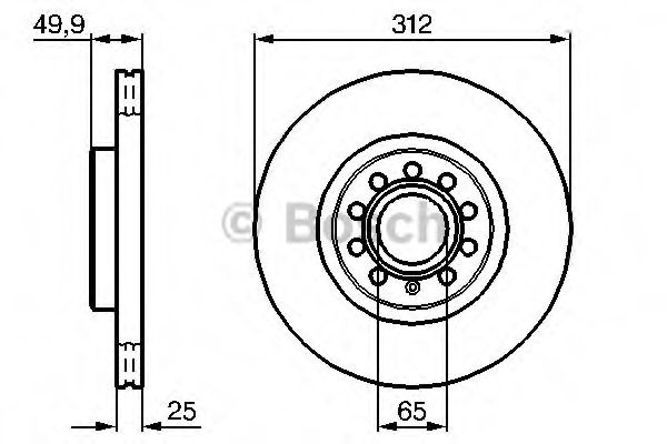 Disc frana AUDI TT (FV3) (2014 - 2016) BOSCH 0 986 479 058 piesa NOUA