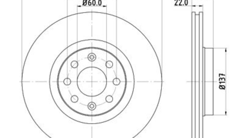 Disc frana Axa fata stanga (12108555 MTR) FIAT,OPEL,VAUXHALL