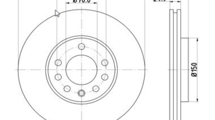 Disc frana Axa fata stanga (12108558 MTR) CHEVROLET,FIAT,OPEL,SAAB,VAUXHALL