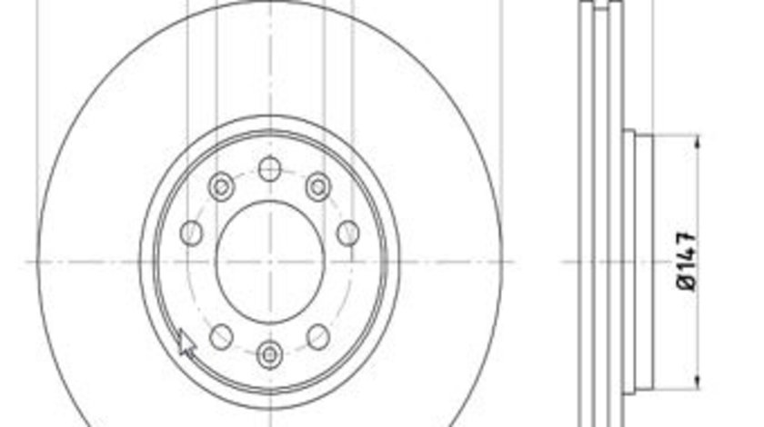 Disc frana Axa fata stanga (12108563 MTR) Citroen,FIAT,PEUGEOT,TOYOTA