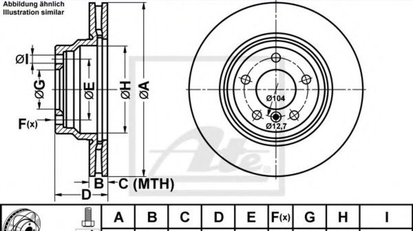 Disc frana BMW Seria 1 Cupe (E82) (2007 - 2013) ATE 24.0324-0200.1 piesa NOUA