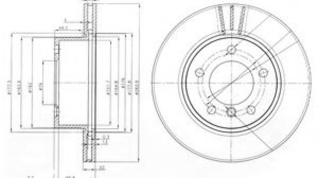 Disc frana BMW Seria 1 (E81) (2006 - 2012) DELPHI BG3899C piesa NOUA