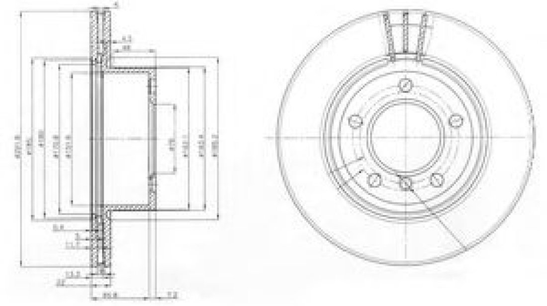 Disc frana BMW Seria 1 (E81) (2006 - 2012) DELPHI BG3900C piesa NOUA