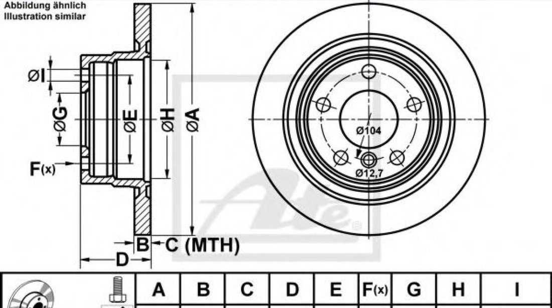 Disc frana BMW Seria 1 (E87) (2003 - 2013) ATE 24.0110-0315.1 piesa NOUA