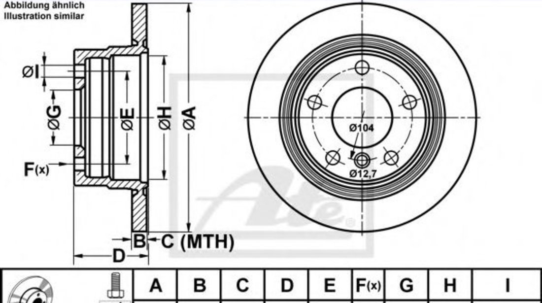 Disc frana BMW Seria 1 (E87) (2003 - 2013) ATE 24.0110-0314.1 piesa NOUA