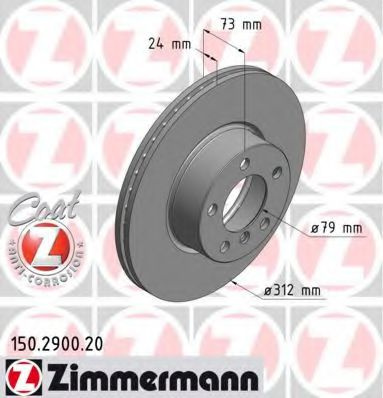 Disc frana BMW Seria 1 (F20) (2010 - 2016) ZIMMERMANN 150.2900.20 piesa NOUA