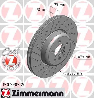 Disc frana BMW Seria 1 (F21) (2011 - 2016) ZIMMERMANN 150.2905.20 piesa NOUA