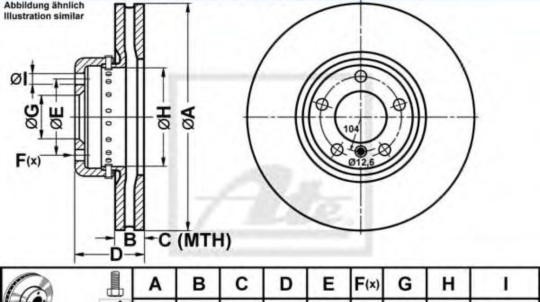 Disc frana BMW Seria 2 Cabriolet (F23) (2014 - 2016) ATE 24.0130-0233.2 piesa NOUA