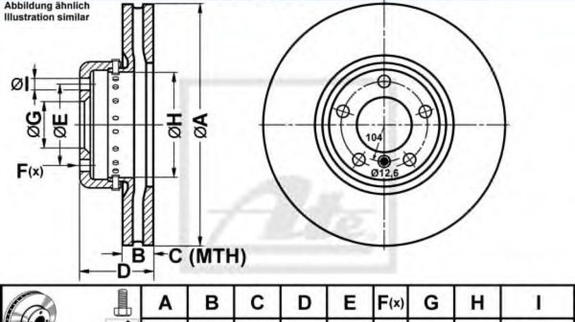 Disc frana BMW Seria 2 Cupe (F22, F87) (2013 - 2016) ATE 24.0130-0233.2 piesa NOUA