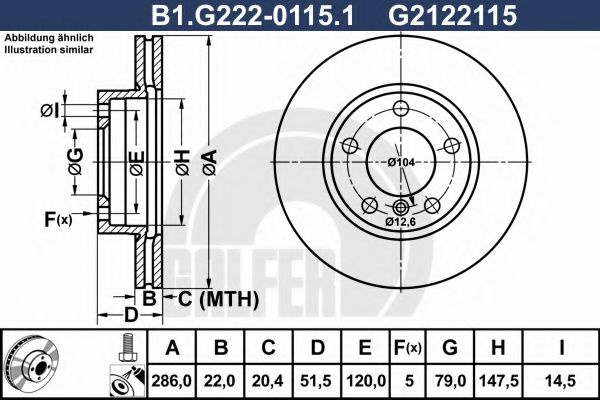 Disc frana BMW Seria 3 Cabriolet (E46) (2000 - 2007) GALFER B1.G222-0115.1 piesa NOUA