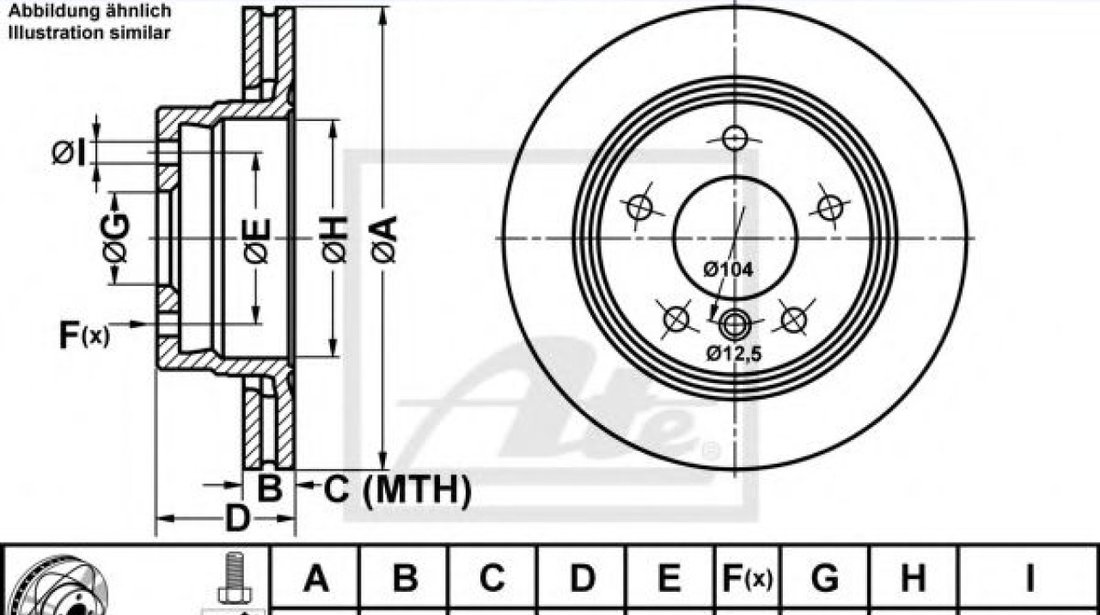 Disc frana BMW Seria 3 Compact (E46) (2001 - 2005) ATE 24.0319-0107.1 piesa NOUA