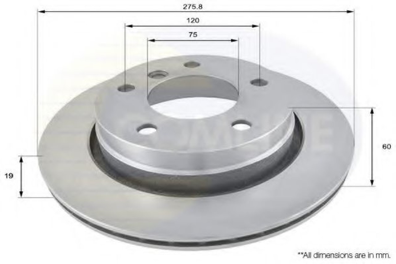 Disc frana BMW Seria 3 Compact (E46) (2001 - 2005) COMLINE ADC1704V piesa NOUA