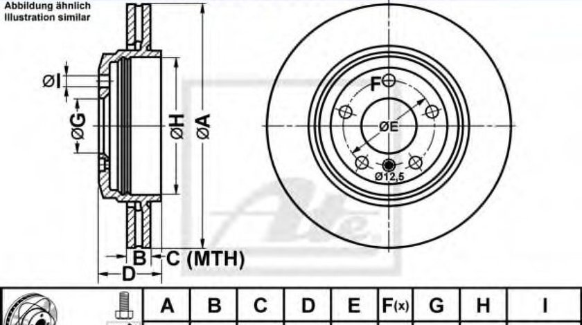 Disc frana BMW Seria 3 Cupe (E46) (1999 - 2006) ATE 24.0322-0209.1 piesa NOUA