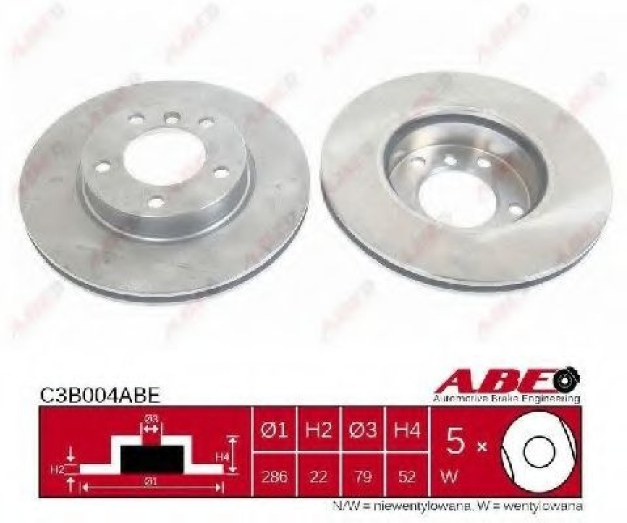 Disc frana BMW Seria 3 (E46) (1998 - 2005) ABE C3B004ABE piesa NOUA