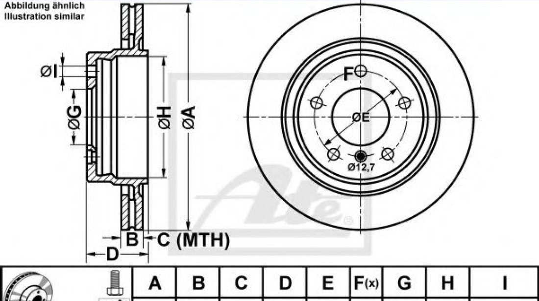 Disc frana BMW Seria 3 (E46) (1998 - 2005) ATE 24.0119-0108.1 piesa NOUA