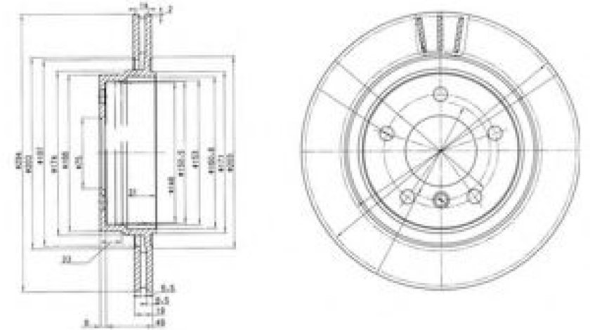 Disc frana BMW Seria 3 (E46) (1998 - 2005) DELPHI BG3530C piesa NOUA