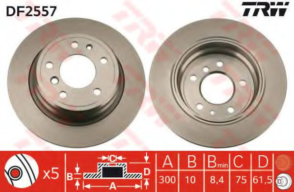 Disc frana BMW Seria 3 (E90) (2005 - 2011) TRW DF2557 piesa NOUA