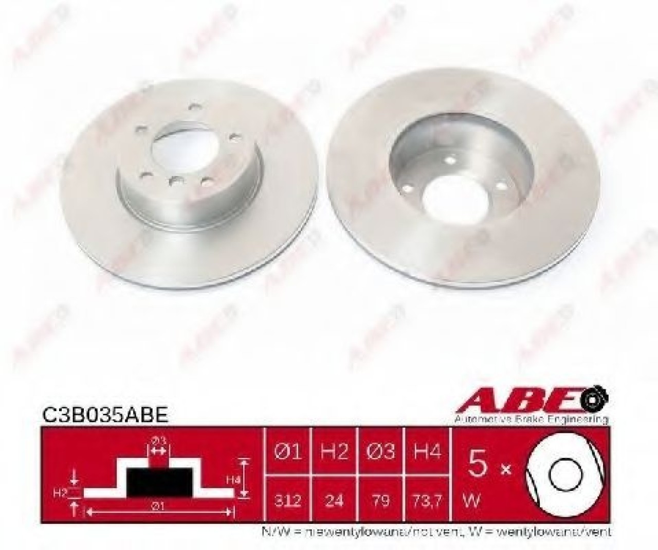 Disc frana BMW Seria 3 Gran Turismo (F34) (2013 - 2016) ABE C3B035ABE piesa NOUA