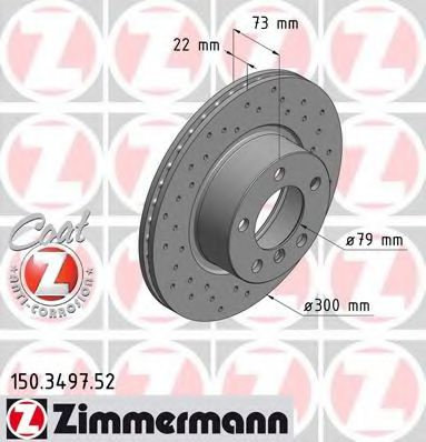 Disc frana BMW Seria 3 Gran Turismo (F34) (2013 - 2016) ZIMMERMANN 150.3497.52 piesa NOUA