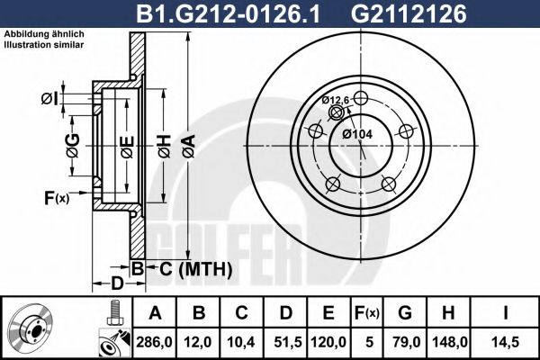 Disc frana BMW Seria 3 Touring (E36) (1995 - 1999) GALFER B1.G212-0126.1 piesa NOUA