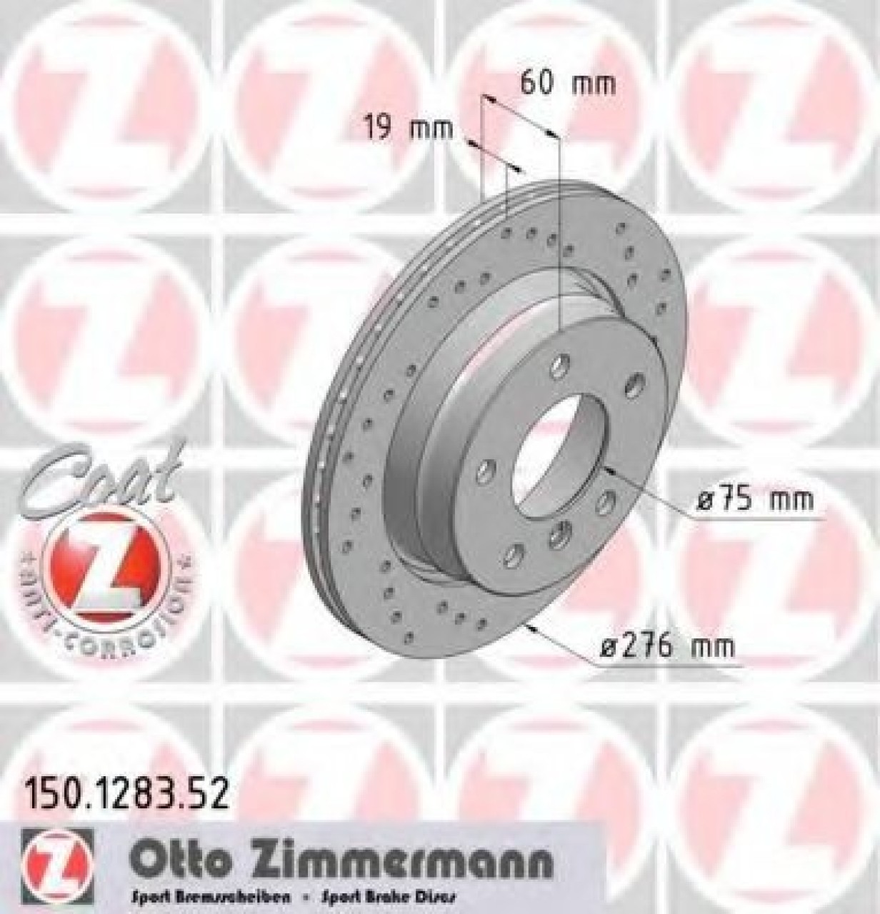 Disc frana BMW Seria 3 Touring (E36) (1995 - 1999) ZIMMERMANN 150.1283.52 piesa NOUA