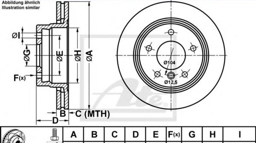 Disc frana BMW Seria 3 Touring (E46) (1999 - 2005) ATE 24.0319-0107.1 piesa NOUA