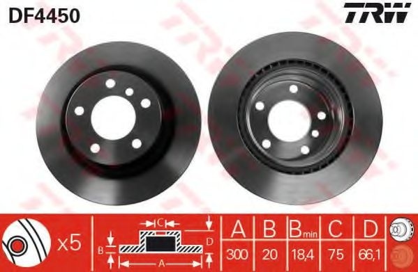 Disc frana BMW Seria 3 Touring (E91) (2005 - 2012) TRW DF4450 piesa NOUA