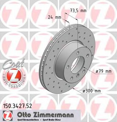 Disc frana BMW Seria 3 Touring (E91) (2005 - 2012) ZIMMERMANN 150.3427.52 piesa NOUA