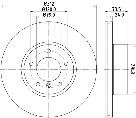 Disc frana BMW Seria 4 Gran Coupe (F36) (2014 - 2016) KRIEGER 0950004258 piesa NOUA