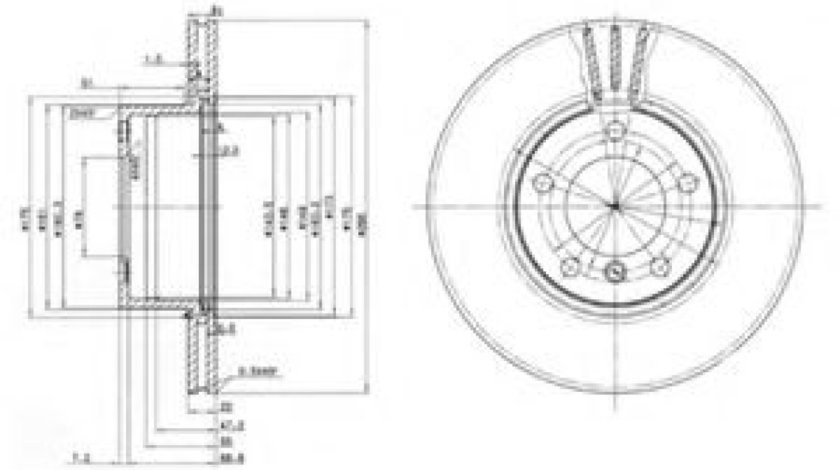 Disc frana BMW Seria 5 (E39) (1995 - 2003) DELPHI BG3043 piesa NOUA