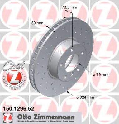 Disc frana BMW Seria 5 (E39) (1995 - 2003) ZIMMERMANN 150.1296.52 piesa NOUA