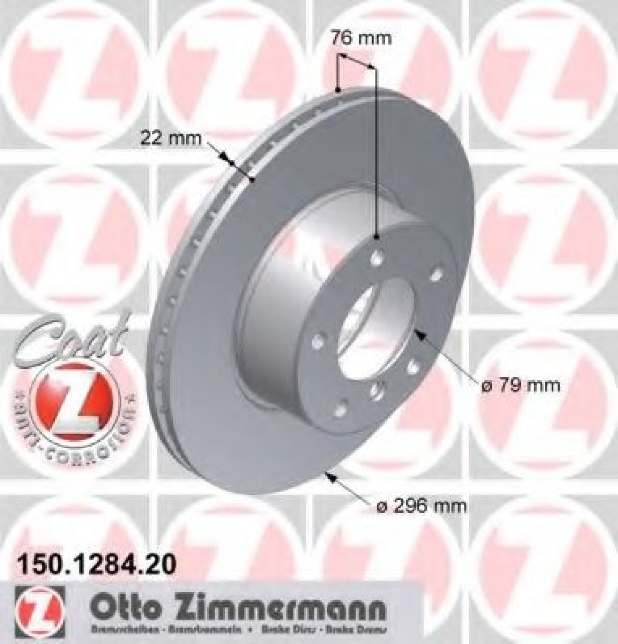 Disc frana BMW Seria 5 Touring (E39) (1997 - 2004) ZIMMERMANN 150.1284.20 piesa NOUA