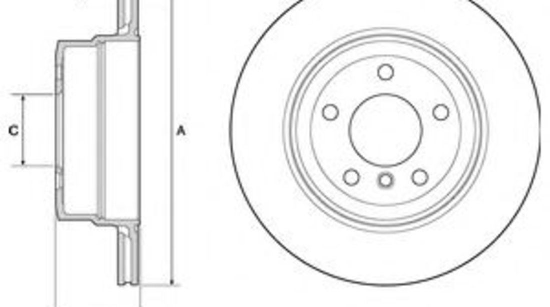 Disc frana BMW Seria 5 Touring (E61) (2004 - 2010) DELPHI BG4695C piesa NOUA