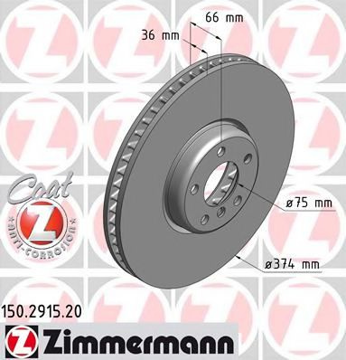 Disc frana BMW Seria 6 Cabriolet (F12) (2011 - 2016) ZIMMERMANN 150.2915.20 piesa NOUA