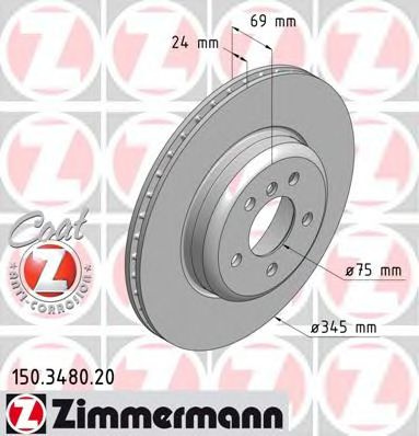 Disc frana BMW Seria 6 Gran Cupe (F06) (2011 - 2016) ZIMMERMANN 150.3480.20 piesa NOUA