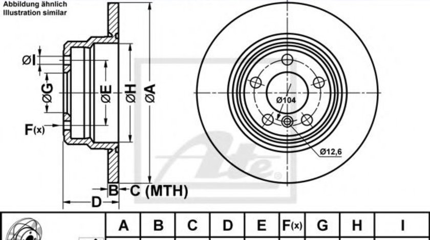 Disc frana BMW X5 (E53) (2000 - 2006) ATE 24.0312-0152.1 piesa NOUA