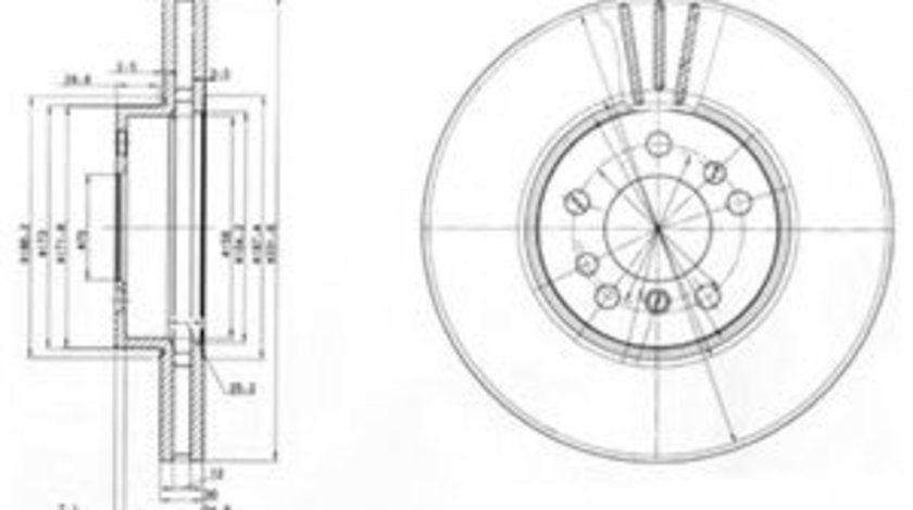 Disc frana BMW X5 (E53) (2000 - 2006) DELPHI BG3628 piesa NOUA