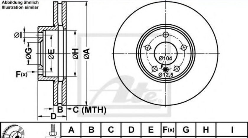 Disc frana BMW X5 (F15, F85) (2013 - 2016) ATE 24.0130-0200.1 piesa NOUA