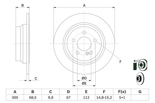 Disc Frana Bosch Mercedes-Benz 0 986 479 041